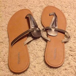 Beige and silver sandals from maurices.
